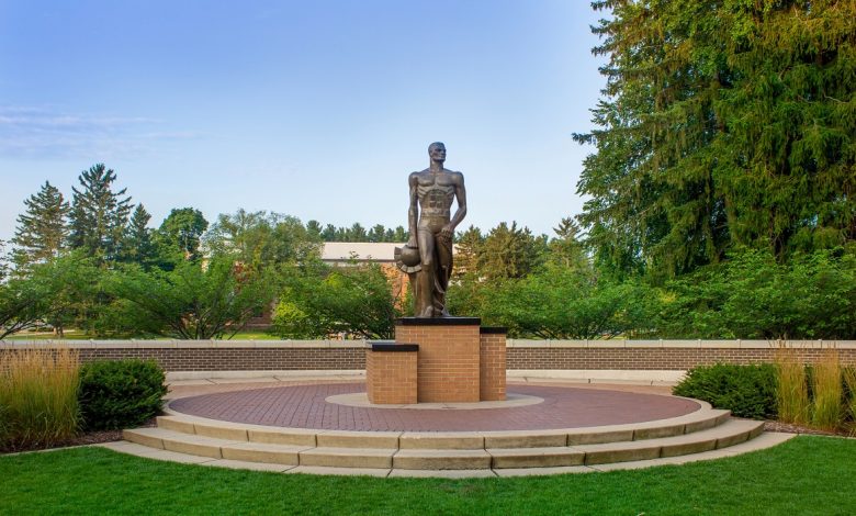 Sparty stands tall on the campus of Michigan State University