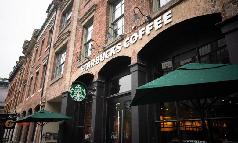 The front of a Starbucks coffeehouse